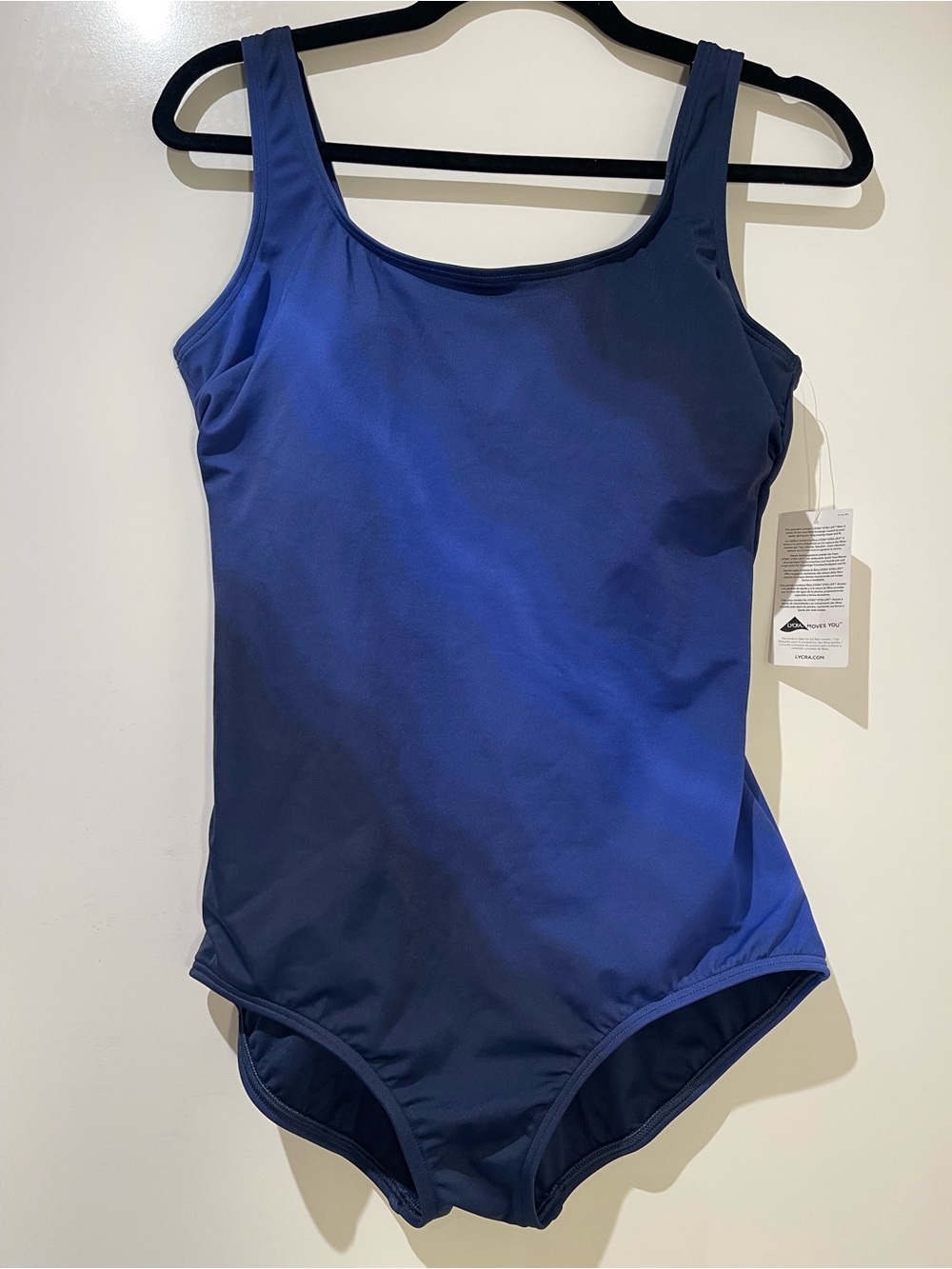 Lands’ End Tugless Low Leg One Piece Swimsuit Navy Size 10 NWT